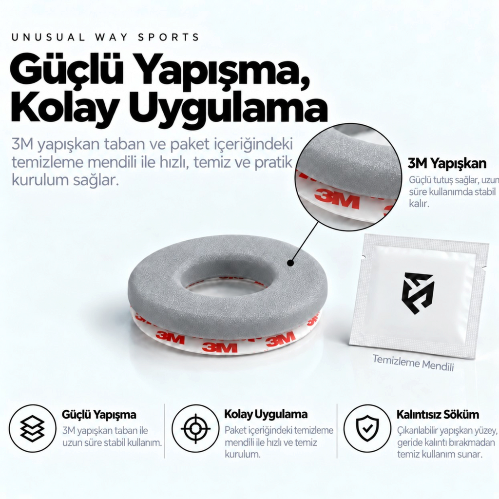 Oyuncu Baykuş Unusual Way Sports Silver Fox Gray universal donut mouse skate seti, 3M yapışkanlı ve temizleme mendilli