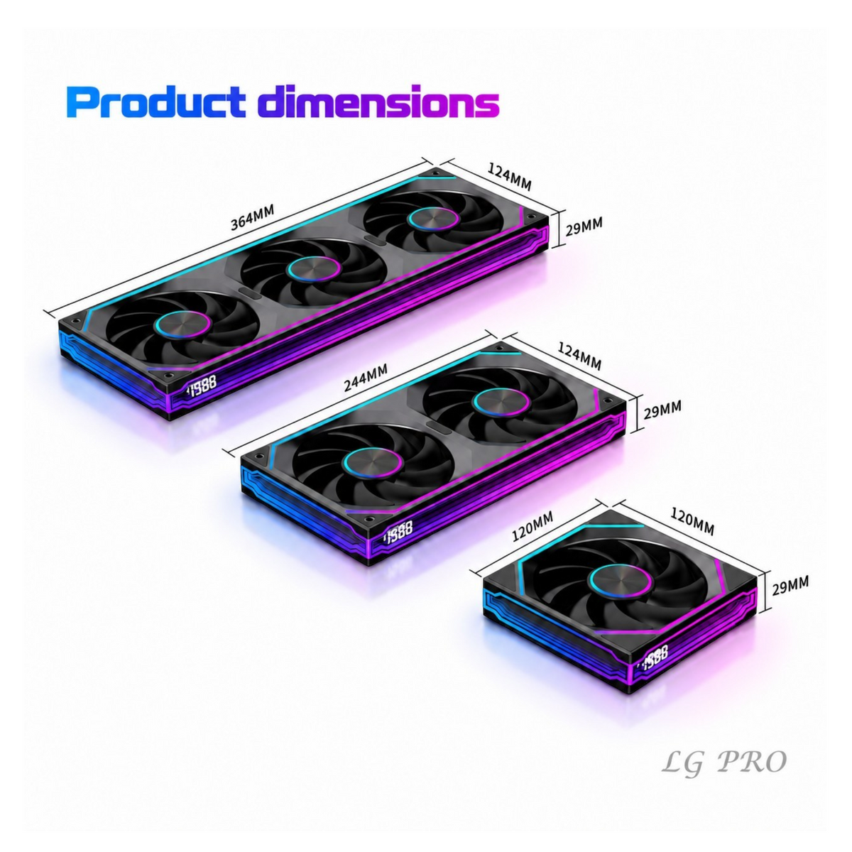 Oyuncu Baykuş Lovingcool LG Pro dijital ekranlı, ARGB aydınlatmalı farklı boyutlardaki kasa fanı blokları