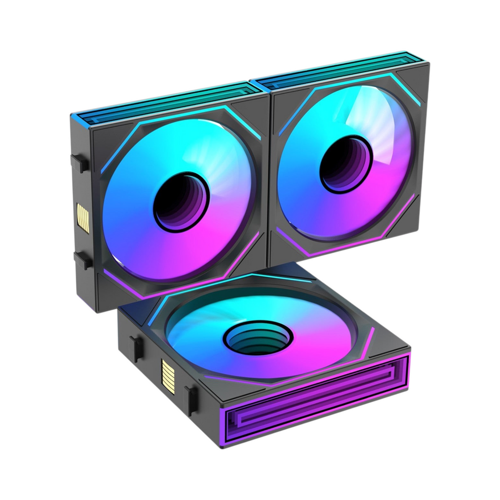 Oyuncu Baykuş LOVINGCOOL birbirine bağlanabilir 120mm siyah RGB bilgisayar kasa fanı seti
