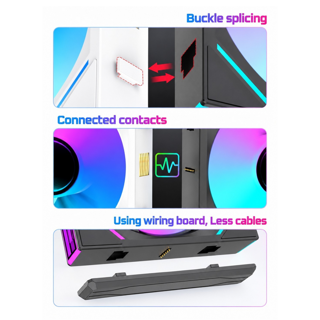 Oyuncu Baykuş LOVINGCOOL birbirine bağlanabilir modüler RGB bilgisayar kasa fanı geçmeli bağlantı sistemi