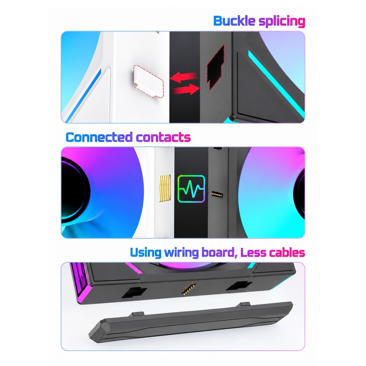Oyuncu Baykuş LOVINGCOOL birbirine bağlanabilir modüler RGB bilgisayar kasa fanı geçmeli bağlantı sistemi
