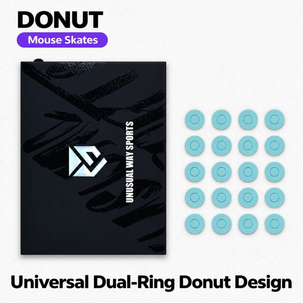 Oyuncu Baykuş Unusual Way Sports Donut cyan renkli, hızlı kayış performansı sunan evrensel mouse skate seti