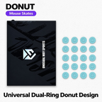 Oyuncu Baykuş Unusual Way Sports Donut cyan renkli, hızlı kayış performansı sunan evrensel mouse skate seti