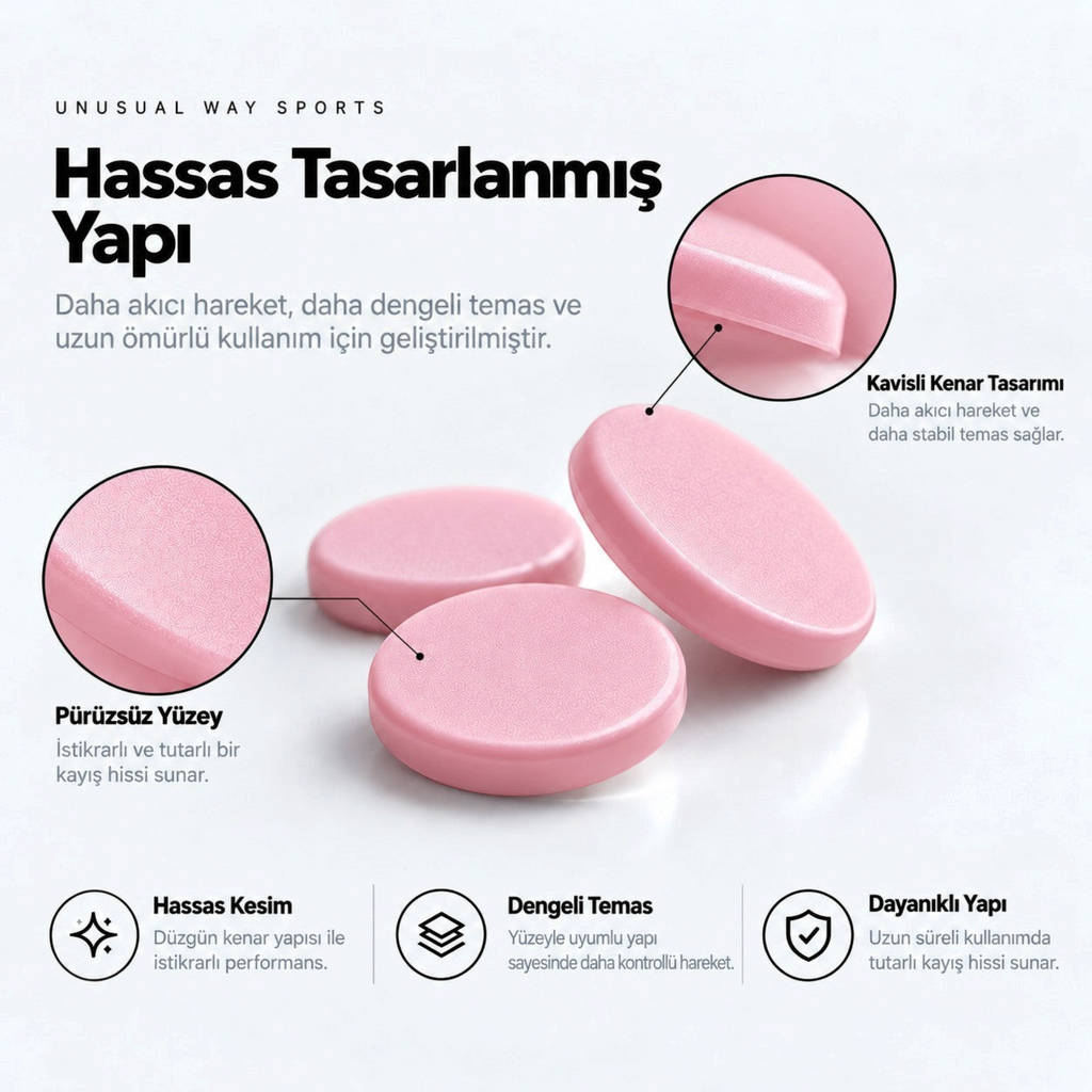 Oyuncu Baykuş Unusual Way Sports Pink Fox pembe PTFE mouse skate seti, kavisli kenar ve pürüzsüz yüzey detayları.