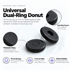 Oyuncu Baykuş Unusual Way Sports siyah donut mouse skate seti, 10mm dış ve 4mm iç çaplı pürüzsüz oyun faresi ayakları.